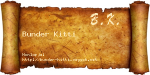 Bunder Kitti névjegykártya
